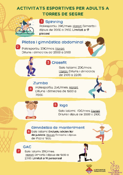 Activitats esportives per aduts - Torres de Segre