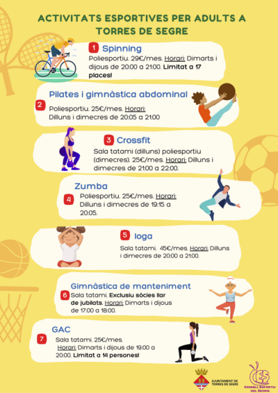 Activitats esportives per adults - Torres de Segre