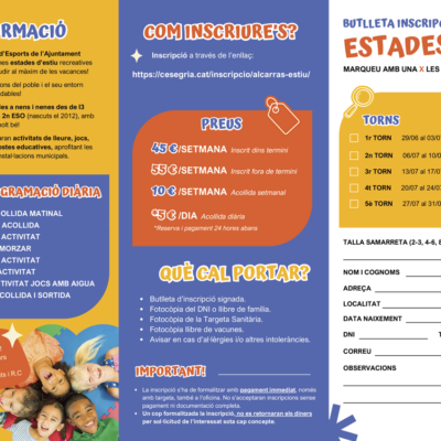 Alcarràs ALCARRÀS - Estades d'estiu 2026