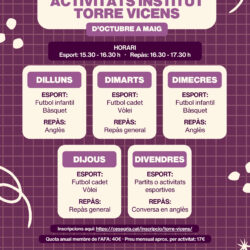Activitats Torre Vicens