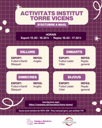 Activitats Torre Vicens