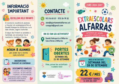 Extraescolars Alfarràs - Curs 2026-27